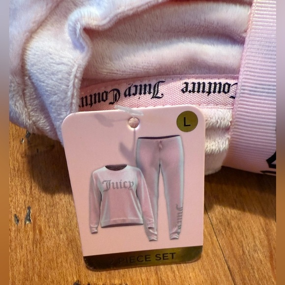 JUICY COUTURE Pink Velour Loungewear Set NWT Size Large - Picture 4 of 6